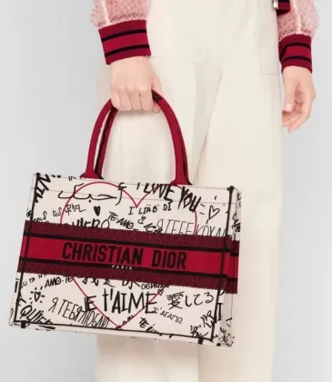 New Dior AAA+ Handbag Dior Chinese Valentine's Book Tote canvas tote embroidered Graffiti tote bag #99116984