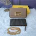 Fendi Mini handbag with flip and snap closure Pequin fabric back and flat pocket bag #A26242