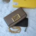 Fendi Mini handbag with flip and snap closure Pequin fabric back and flat pocket bag #A26242