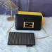 Fendi Mini handbag with flip and snap closure Pequin fabric back and flat pocket bag #A26242