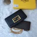 Fendi Mini handbag with flip and snap closure Pequin fabric back and flat pocket bag #A26242