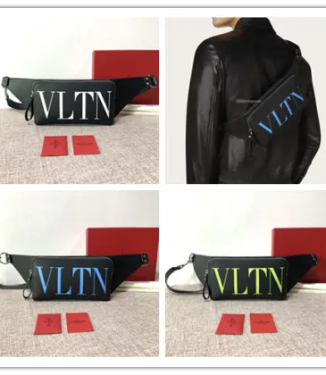 Valentino Men Leather Vltn Belt Bag-Black AAA Original Quality #A30636