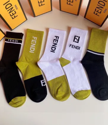 High quality  classic fashion design cotton socks hot sell brand FENDI socks for  women and man 5 pairs #999930304