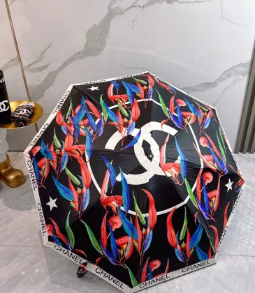 Chanel 2024 Summer New Folding Umbrella Black Coating for Sun Protection #A38991