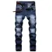 2021 new men's jeans blue stretch European and American personality zipper decoration jeans trendy men #99905875