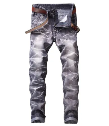 Nostalgic ripped motorcycle jeans Jeans for Men's Long Jeans #99905852