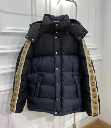  side logo ribbon GG dark jacquard down jacket #99874779