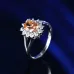 Popular fashion simple white gold heart-shaped pink opal ring #999914512