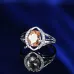 Popular fashion simple white gold heart-shaped pink opal ring #999914512