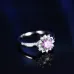 Popular fashion simple white gold heart-shaped pink opal ring #999914512