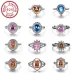 Popular fashion simple white gold heart-shaped pink opal ring #999914512