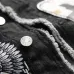 New men's denim vest trendy men wash Black Embroidered Skull #999923258