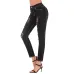 Foreign trade women's high elastic slim hole jeans Amazon Women's medium waist large denim black pants #99115716