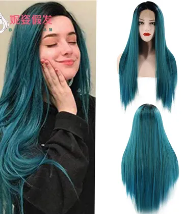 New European and American Wigs Women's Front Lace Chemical Fiber Long Straight Hair Wig Manufacturers Spot Wholesale 26 inches #99906985