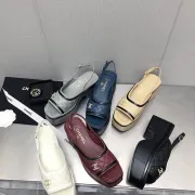 Chanel 2023 Summer New Products Water platform platform sandals leather outsole are new Heel height 7.5cm Water platform 4cm #A23181