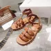 CELINE Leather Sandals Khaki/Black/Brown #A40502