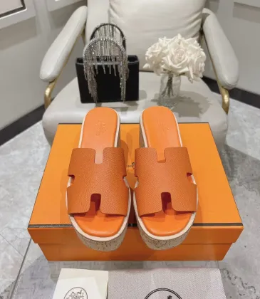 Hermes sandals for Women Heels 7cm Orange #A38812