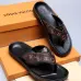 Men Louis Vuitton Slippers Casual Leather flip-flops Double leather high quality outsole wear resistant #9874785