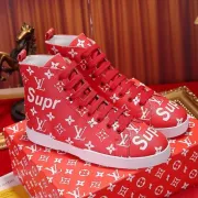 Men's Louis Vuitton high Sneakers red #9101032