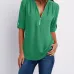 Solid color zipper half-open collar 2021 hot sale women's T-shirt (17 colors) S-5XL-$9.9 #99904348