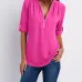 Solid color zipper half-open collar 2021 hot sale women's T-shirt (17 colors) S-5XL-$9.9 #99904348