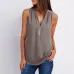 Solid color zipper half-open collar 2021 hot sale women's T-shirt Sleeveless (17 colors) S-5XL-$9.9 #99904357